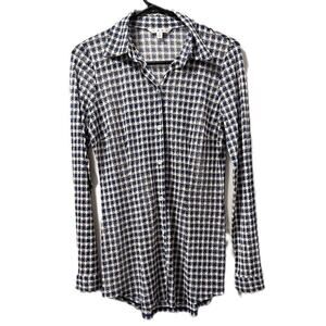 CAbi button shirt semi sheer blue small